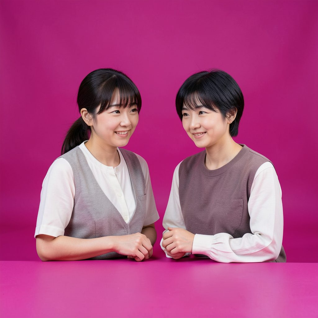 ミスコンテスト出場者のインタビューを想起させる華やかな写真